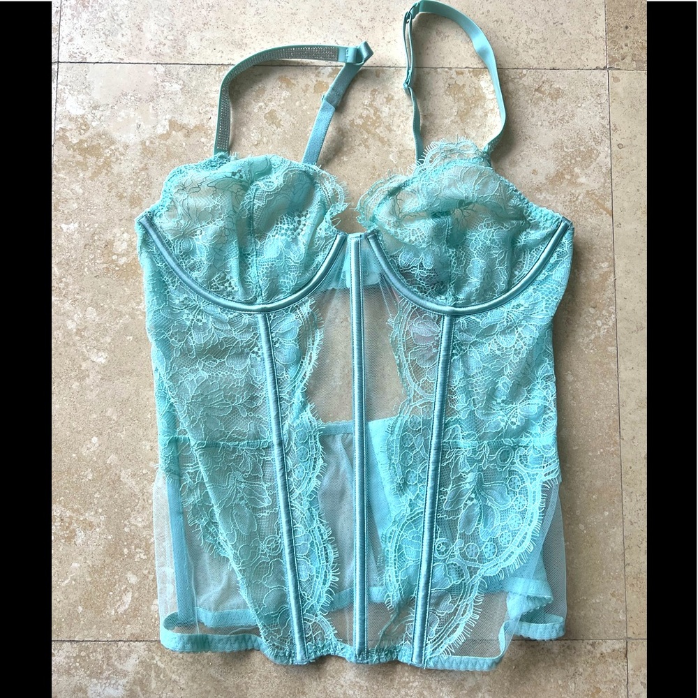 NWT Victoria Secret teal Corset size Large